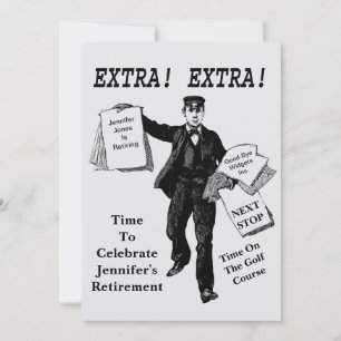 退職パーティーヴィンテージ新聞エキストラ 招待状