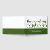 退職パーティー伝説は緑退職したのメンズを持つ ゲストブック (全面)