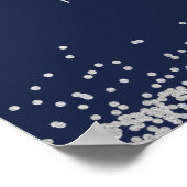 退職パーティー価値ポスタエレガントーシルバー、海軍 ポスター (角)