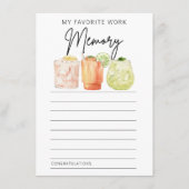 退職パーティー共有お気に入りの作業メモリ アドバイスカード (正面)