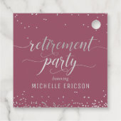 退職パーティー好意ラベルエレガントシルバーピンク フェイバータグ (裏面)