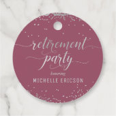 退職パーティー好意ラベルエレガントシルバーピンク フェイバータグ (裏面)