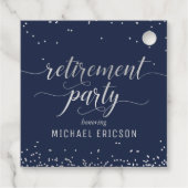 退職パーティー好意ラベルエレガントシルバー、海軍 フェイバータグ (裏面)