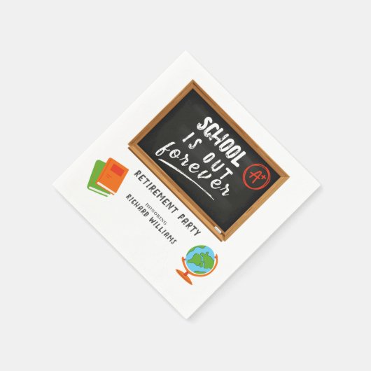 退職パーティー学校先生Blackboard スタンダードカクテルナプキン (角)