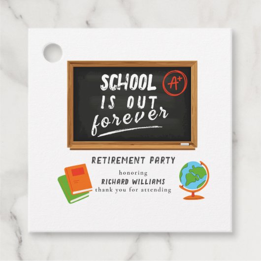 退職パーティー学校先生Blackboard フェイバータグ (正面)