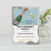 退職パーティー年金年齢退職イベント 招待状 (スタンド正面)