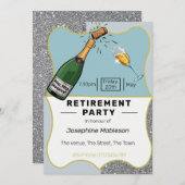 退職パーティー年金年齢退職イベント 招待状 (正面/裏面)