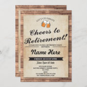 退職パーティー応援ビーズウッドパブ招待状 招待状 (正面/裏面)
