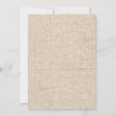 退職パーティー応援素朴Burlap 招待状 (裏面)