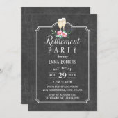 退職パーティー応援素朴Chalkboard 招待状 (正面/裏面)