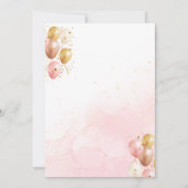 退職パーティー招待状 ゴールド ピンク モダン 招待状 (裏面)