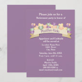 退職パーティー招待状 / パープルハート 招待状 (正面/裏面)