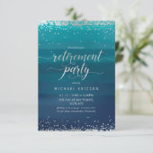 退職パーティー招待状 – 小エレガント型、シンプル 招待状 (スタンド正面)