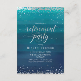 退職パーティー招待状 – 小エレガント型、シンプル 招待状