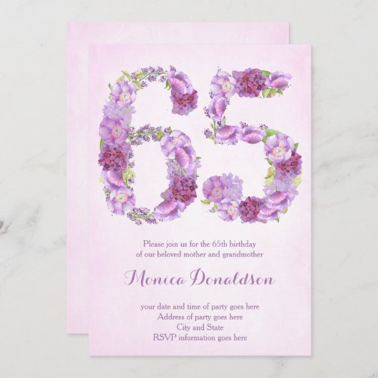 退職パーティー招待状、第65誕生日への招待 招待状 (正面/裏面)