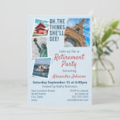 退職パーティー旅行をテーマにした招待状 招待状 (スタンド正面)
