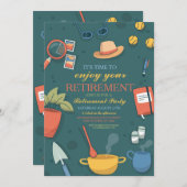 退職パーティー楽しむパーティー趣味メンズウーメン 招待状 (正面/裏面)