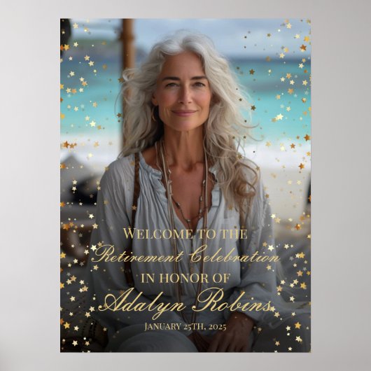退職パーティー歓迎サイン（写真あり） ポスター (正面)