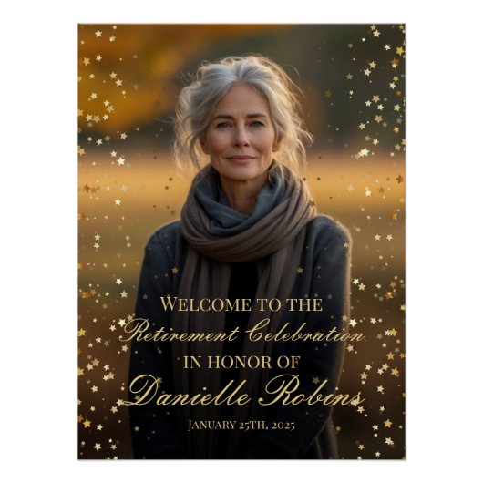 退職パーティー歓迎サイン(写真あり) ポスター (正面)