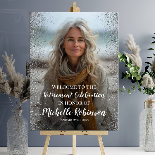 退職パーティー歓迎サイン（写真あり） ポスター