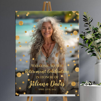 退職パーティー歓迎サイン（写真あり） ポスター