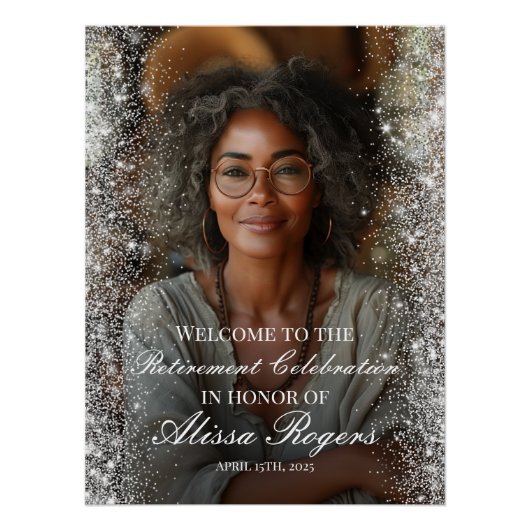 退職パーティー歓迎サイン(写真あり) ポスター (正面)