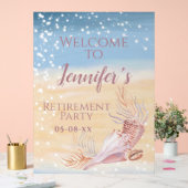 退職パーティー歓迎ビーチ海岸 アクリルサイン (ウェディング)