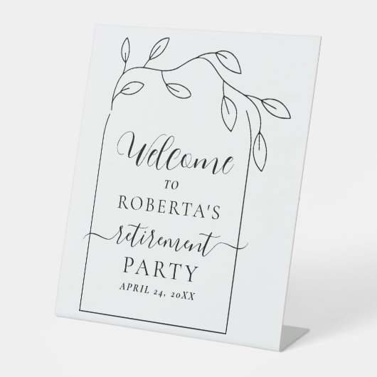 退職パーティー歓迎ペデスタルサイン 台座サイン (正面)