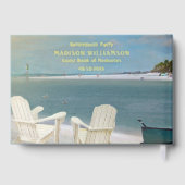 退職パーティー海実在ビーチゴールドフォイル ゲストブック (裏面)