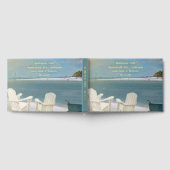 退職パーティー海実在ビーチゴールドフォイル ゲストブック (全面)