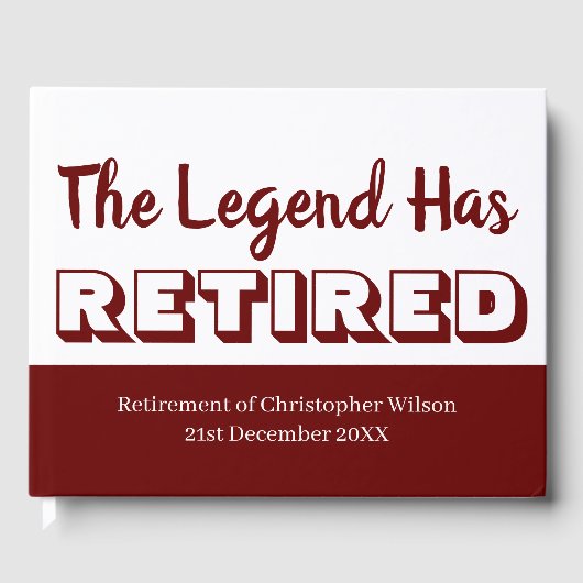 退職パーティー濃い赤の伝説退職した ゲストブック (正面)