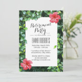退職パーティー熱帯ビーチ赤フローラ 招待状 (スタンド正面)