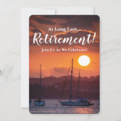 退職パーティー発表 – Sailboat 招待状 (正面)