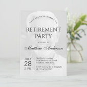 退職パーティー白黒の透明写真 招待状 (スタンド正面)