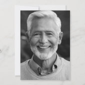 退職パーティー白黒の透明写真 招待状 (裏面)