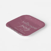 退職パーティー紙エレガントプレートシルバーピンク ペーパープレート (傾斜あり)