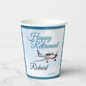 退職パーティー紙カップ飛行機デザイン2 紙コップ (裏面)