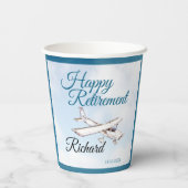 退職パーティー紙カップ飛行機デザイン3 紙コップ (裏面)