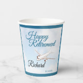 退職パーティー紙カップ飛行機デザイン 紙コップ (正面)