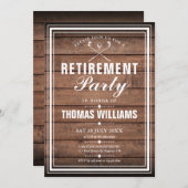 退職パーティー素朴ゴルフウッドパネル 招待状 (正面/裏面)