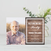 退職パーティー素朴バーンウッドフォト 招待状 (スタンド正面)