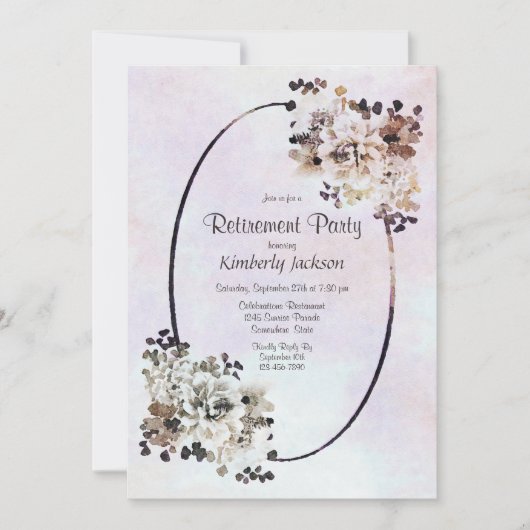 退職パーティー素朴国フローラ 招待状 (正面)