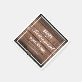 退職パーティー素朴木材パネル スタンダードカクテルナプキン (角)