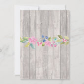 退職パーティー素朴木材退職したフローラ招待状 招待状 (裏面)