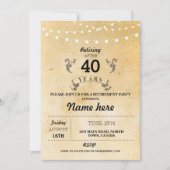 退職パーティー素朴退職したヴィンテージ招待状 招待状 (正面)