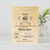 退職パーティー素朴退職したヴィンテージ招待状 招待状 (スタンド正面)