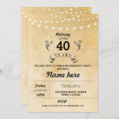 退職パーティー素朴退職したヴィンテージ招待状 招待状 (正面/裏面)