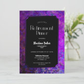 退職パーティー紫と黒の夕食 招待状 (スタンド正面)