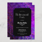 退職パーティー紫と黒 招待状 (正面/裏面)