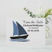 退職パーティー航海のセーリングテーマモダン 招待状 (スタンド正面)